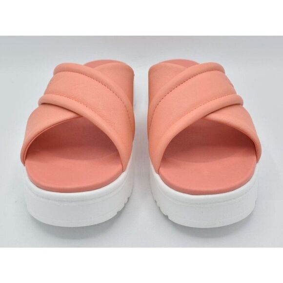 Ugg Women Size 9 Zayne Crossband Starfish Pink Leather Platform Sandals Slides - Picture 8 of 11